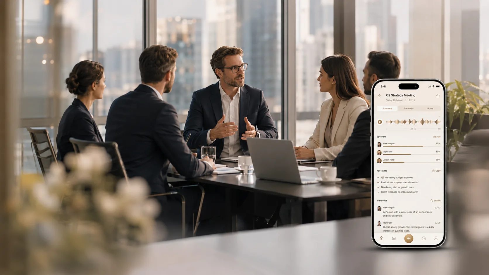 AI Meeting Notes App concept visual